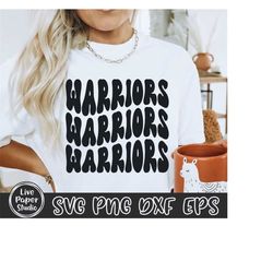 Warriors Stacked Svg Png, Game Day Svg Png, Football Season Svg Png, Baseball Season Svg, Retro Wavy Warriors Png, Digit
