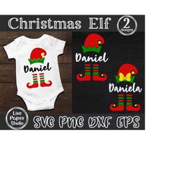 elf svg, kids christmas svg, elf monogram svg, boy elf svg, elf hat svg, elf feet, xmas ornaments, digital download svg,