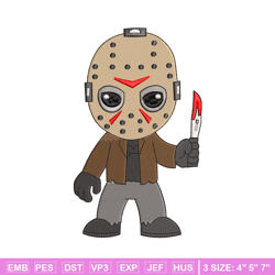 Jason Voorhees embroidery design, Horror embroidery, Embroidery file, Embroidery shirt, Emb design, Digital download
