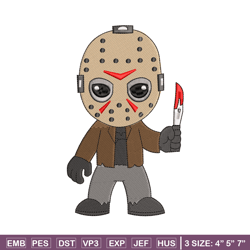 Jason Voorhees embroidery design, Horror embroidery, Embroidery file, Embroidery shirt, Emb design, Digital download