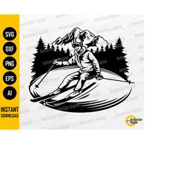 skiing scene svg | winter t-shirt decal sticker vinyl graphics | cricut cut files silhouette printable clipart vector di