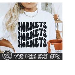 Hornets Stacked Svg Png, Game Day Svg Png, Football Season Svg Png, Baseball Season Svg, Retro Wavy Hornets, Digital Dow