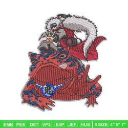 Jiraiya frog embroidery design, Naruto embroidery, Anime design, Embroidery shirt, Embroidery file, Digital download