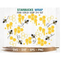 Honeycomb Starbuck Cold Cup SVG, Honeycomb SVG, Bee svg, Workout svg, DIY Venti for Cricut 24oz venti cold cup, Instant