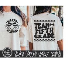 Retro Team Fifth Grade Svg, 5th Grade Squad Svg, First day of School Svg, Back To School, Teacher Shirt, Digital Downloa