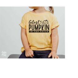 Cutest Pumpkin In The Patch SVG, Fall svg, Kids Fall Shirt, Autumn Svg, Pumpkin Patch svg, Baby's First halloween Png, C