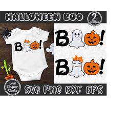 Boo SVG, Ghost SVG, Halloween Boy and Girl Svg, 1st Halloween Costume, Pumpkin, Baby Halloween Shirt, Jack O Lantern, Di