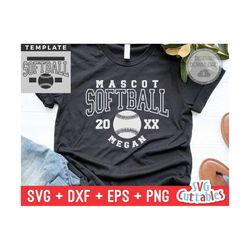 softball svg - softball template - svg - eps - dxf - png - silhouette -  cricut cut file - 0042 - softball team - digita