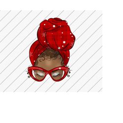 Christmas Sublimation Designs, Afro Messy Bun With Head Scarf, Christmas png, DTG Files, Black Women Png, Buffalo Plaid