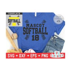 softball svg - softball template - svg - eps - dxf - png - silhouette -  cricut cut file - 0032 - softball team - digita