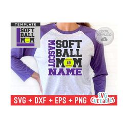 softball svg - softball template - svg - eps - dxf - png - silhouette -  cricut cut file - 0028 - softball mom - digital