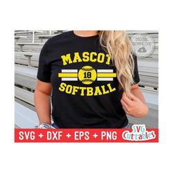 softball svg - softball template - svg - eps - dxf - png - silhouette -  cricut cut file - 0029 - softball team - digita