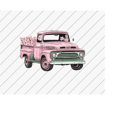 Spring Truck png, Floral Pick Up Truck, Pink Truck, Sublimation Design, Truck With Flowers, Spring Sublimation, DTF File