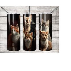 many cats tumbler wrap, 20oz skinny tumbler wrap template, sublimation download, gift for her, cat tumbler, cat gifts