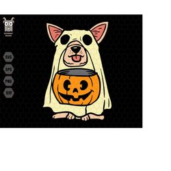 Dog Ghost Cute Svg, Trick or Treat, Spooky Season Svg, Halloween Costume, Instant Download, Pumpkin Spooky Svg, Trendy H