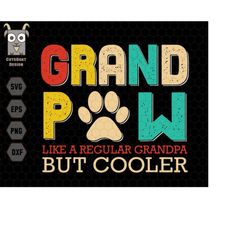 grandpaw like regular grandpa but cooler svg, grandpa svg, grandpaw svg, cat lover, grandpa gift, paw print svg, pet lov