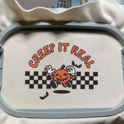 Creep It Real Embroidery Design, Pumpkin Embroidery Design, Retro Halloween Embroidery Design, Horror Movie Embroidery Design, Halloween Embroidery Design