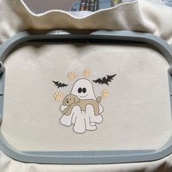 Mini Ghost Dog Embroidery Design, Halloween Spooky Embroidery Design, Boo Puppy Embroidery File, Embroidery Files