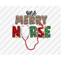 Christmas Sublimation Design, One Merry Nurse, Christmas Nurse Sublimation shirt, Stethoscope Png, Western Nurse png