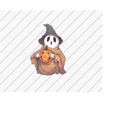 Ghost Holding Jack O Lantern, Sublimation Designs Downloads, Halloween Lover Shirt, Halloween Sublimation File, DTG File