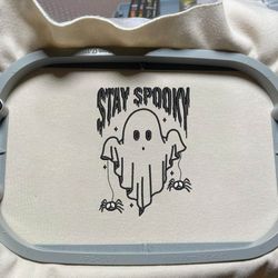 Spooky Halloween Embroidery Machine Design, Spooky Season Embroidery File, Stay Spooky Embroidery Design