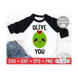 Olive You svg - Valentines - Valentine's Day svg - dxf - eps - png - Kawaii - Silhouette - Cricut - Cut File -  Digital