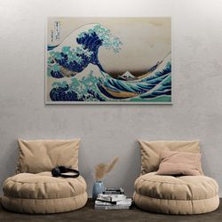 The Great Wave off Kanagawa, Katsushika Hokusai Framed Canvas, Hokusai Wall Art, The Great Wave Canvas, Famous Wall Art,