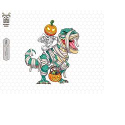 Skeleton Halloween Png, Mummy Dinosaur Png, T-rex Halloween, Pumpkin Spooky, Halloween Dinosaur Png, T-rex Mummy Png, Tr