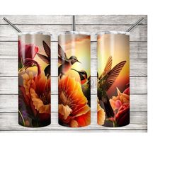 hummingbird tumbler wrap, floral tumbler, bird lover tumbler, tumbler wrap template, sublimation download, customized tu