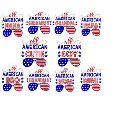 All American Family Bundle Svg, American Family Svg, 4th Of July Svg, American Dad Svg, American Flag Svg, Patriotic Svg