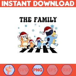 Bluey Christmas Png, Bluey Family Christmas Png, Christmas Magical Sublimation, Blue Dog Christmas Tree, Merry Blueymas