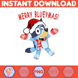 Bluey Christmas Png, Bluey Family Christmas Png, Christmas Magical Sublimation, Blue Dog Christmas Tree, Merry Blueymas