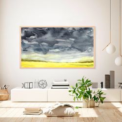 Samsung frame tv art Abstract Field Thunderstorm TV wall art Abstract modern paint wall art Digital Art