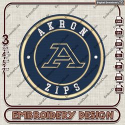 NCAA Logo Embroidery Files, NCAA Akron Zips, Akron Zips Embroidery Designs, Machine Embroidery Designs