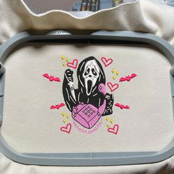 Scream Movie Embroidery Design, Ghost Face Embroidery Design, Scary Halloween Embroidery Machine File, Killers Embroidery File