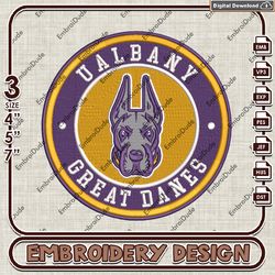 NCAA Logo Embroidery Files, NCAA Albany Great Danes, UAlbany Great Danes Embroidery Designs, Machine Embroidery Designs