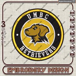 NCAA Logo Embroidery Files, NCAA UMBC Retrievers, UMBC Retrievers Embroidery Designs, Machine Embroidery Designs