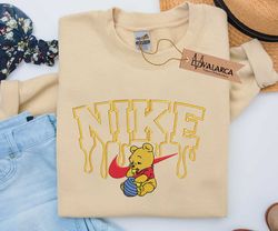 Cartoon Brand Bear Embroidered Sweatshirt, Winnie The Pooh Brand Embroidered Crewneck, Custom Brand Embroidered Sweatshirt, Best-selling Cartoon Embroidered Sweatshirt, Brand Bear Embroidered Sweatshirt