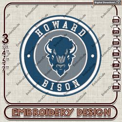 NCAA Logo Embroidery Files, NCAA Howard Bison, Howard Bison Embroidery Designs, Machine Embroidery Designs