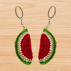 Crochet watermelon keychain pdf pattern