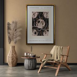 Eugene Seguy Framed Canvas, Flower Pattern Wall Art, Flower Pattern Canvas, Famous Wall Art, Art Deco Canvas, Flower Sil