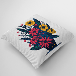 Flowers cross stitch pattern, Bouquet embroidery, Floral cross stitch Wall decor, Pillow cross stitch pattern PDF