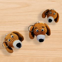 Amigurumi dog keychain pattern, crochet dog pattern, animal keyring pattern, crochet dog keychain, crochet keychain