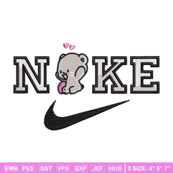 Nike x bear cute embroidery design, Bear embroidery, Nike design, Embroidery shirt, Embroidery file, Digital download