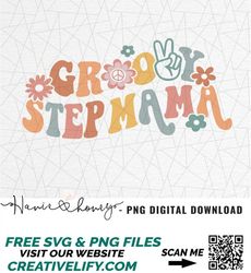 Groovy Step Mama Png - Groovy Step Mama Shirt - Groovy Step Mama Design - Retro Step Mama Png - Matching Shirt Png - Gro