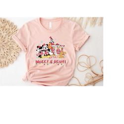Vintage Mickey and Friends shirt, Merry And Bright Christmas tshirt, Christmas Disneyworld Family Shirt, Disneyland Chri