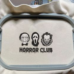 Creepy Movie Embroidery File, Halloween Movie Club Embroidery Design, Horror Club Embroidery Design