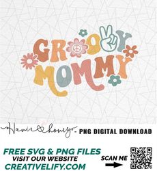 Groovy mommy png - Groovy mommy shirt - Matching mommy and me shirt  - Hippie png - Hippie - Flower power - Groovy subli