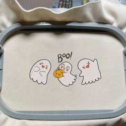 Baby Ghost Boo Embroidery Machine Design, Cute Spooky Embroidery Design, Spooky Seasons Halloween Embroidery File