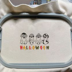 Magic Mushroom Ghost Embroidery Design, Scary Spooky Embroidery Machine Design, Spooky Halloween Embroidery File